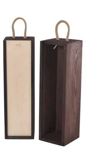 Opakowanie do wina wym. 33 x 8,4 x 8,4 producent Vintore opakowania do wina w kolorze palisander z zasuwką w kolorze drewna