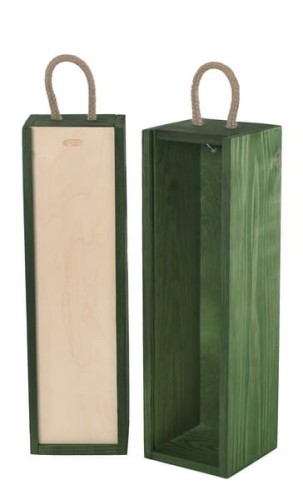 Skrzynka drewniana wym. 33 x 8,4 x 8,4 producent Vintore skrzynki drewniane w kolorze zielonym zasuwane wieczkiem w kolorze drewna to najlepsze rozwiązanie na oprawę dla wina lub innego wybornego alkoholu
