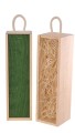 Opakowanie do wina wym. 33 x 8,4 x 8,4 producent Vintore opakowania do wina naturalne wypełnione siankiem z zasuwką w kolorze zialonym