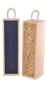 Pudełko drewniane wym 33 x 8,4 x 8,4 producent Vintore pudełka drewniane naturalne wypełnione siankiem zasuwane granatowym wieczkiem